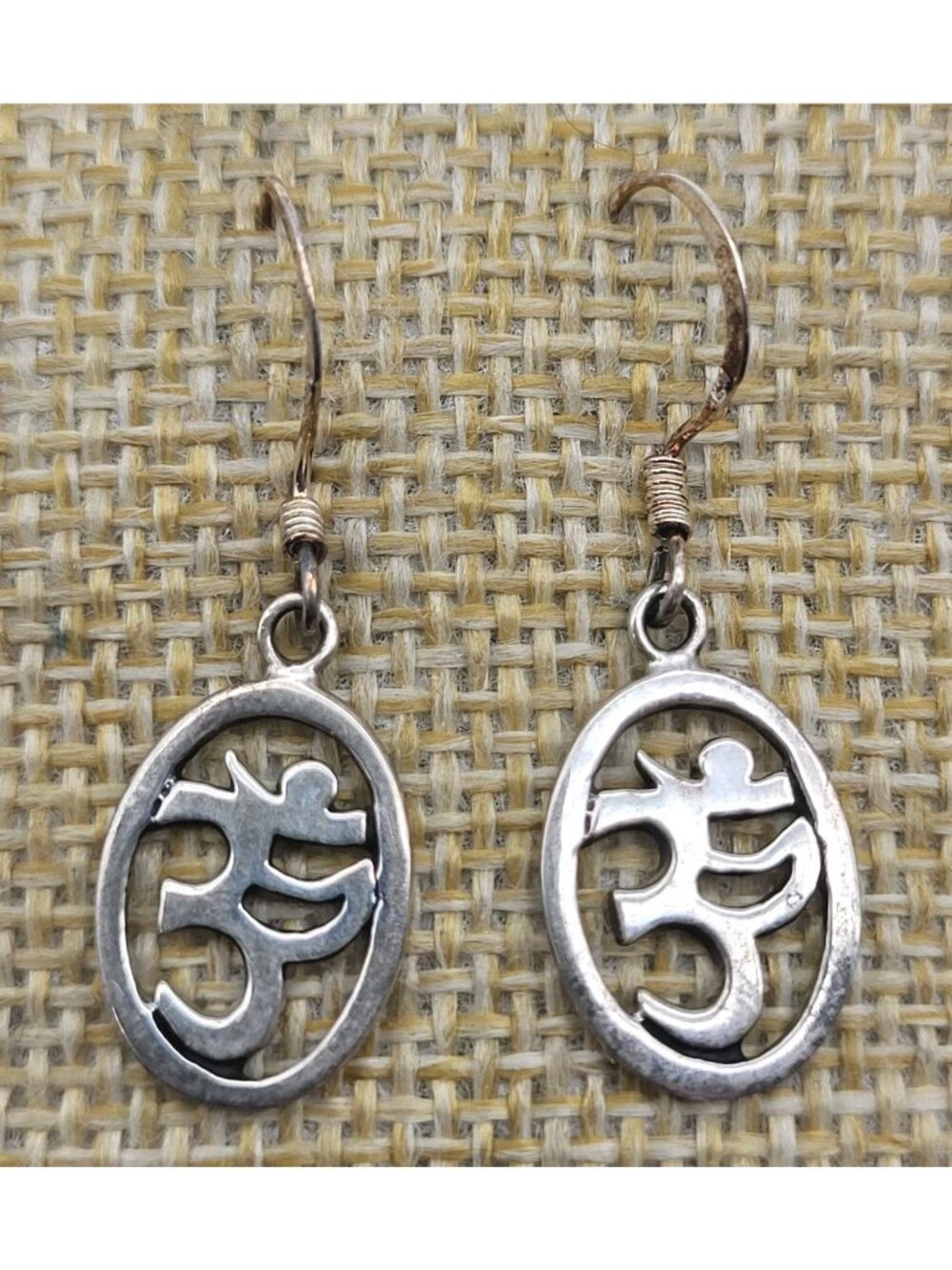 Lovely Sterling Silver Ohm Charm Dangle earrings Boho